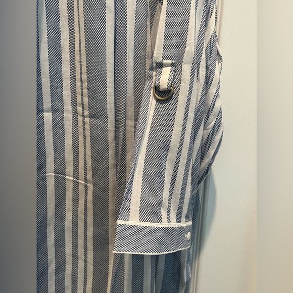 Renuar Blue and White Button Up Blouse - Size XXL - Picture 6 of 7